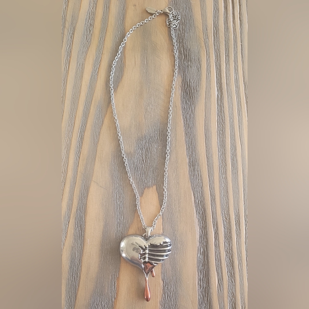 Bleeding Heart Stainless Steel Necklace